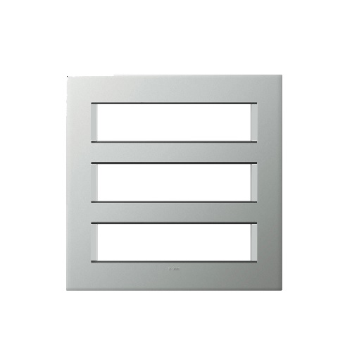 Legrand Arteor Pearl Aluminium Cover Plate With Frame, 3X8 M, 5758 01